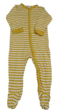 Okrovo-bílý pruhovaný overal H&M