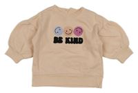 Pudrová mikina se smajlíky a nápisem pl. baby