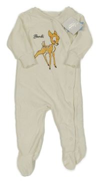 Nové - smetanový sametový overal s Bambim Disney