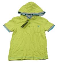 Nové - limetkovo-+šedé polo tričko s kapsou s dinosaurem George