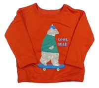 Červená mikina s medvídkem St. Bernard