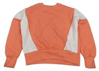 Lososovo-bílá crop mikina DESTINATION