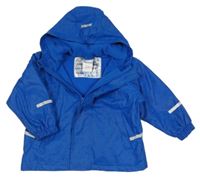 Cobaltově modrá nepromokavá jarní bunda s planetami a hvězdičkami a kapucí impidimpi