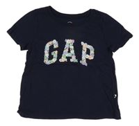 Tmavomodré tričko s logem z květů GAP