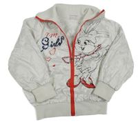 Smetanový nepromokavý jarní bomber se zajíčkem 