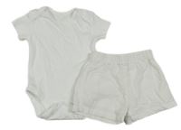 2Set - Bílé body everyday + kostkované kraťasy KIABI