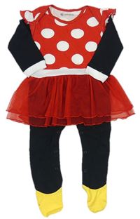 Červeno-černý overal s tylovou sukní - Minnie  