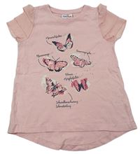 Růžové tričko s motýlky Topolino