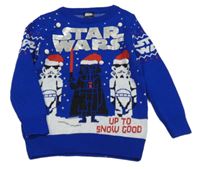 Safírový svetr s Darth Vaderem a Stormtroopery - Star Wars George