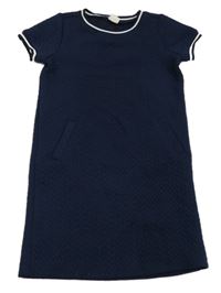 Tmavomodré prošívané teplákové šaty zn. Hema