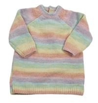 Barevné pruhované svetrové šaty Next