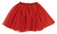 Červená třpytivá tylová sukně s mašlí H&M