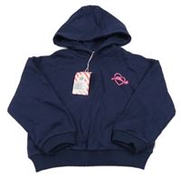 Nové - Tmavomodrá mikina se srdcem a kapucí Billieblush