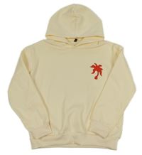 Krémová mikina s palmou a kapucí