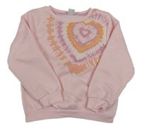 Růžová mikina s batikovaným srdcem Kiki&Koko