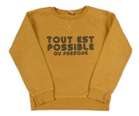 Okrová mikina s nápisem Tape A L'oeil