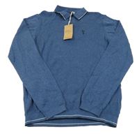 Nové - Tmavomodrý polo svetr s výšivkou Next