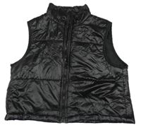 Černá šusťáková zateplená crop vesta Shein