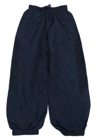 Tmavomodré šusťákové podšité kalhoty