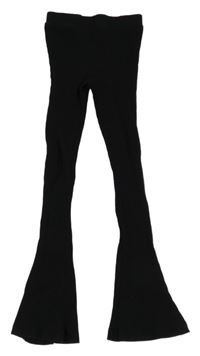Černé žebrované flare legíny Matalan