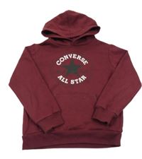 Vínová mikina s logem a kapucí Converse