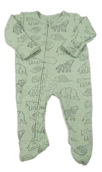 Zelený prošívaný teplákový overal se zvířaty Next