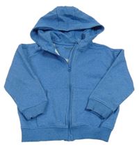 Modrá melírovaná propínací mikina s kapucí Nutmeg