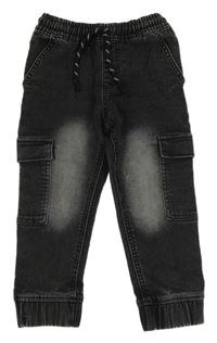 Černé teplákové cargo cuff rifle F&F