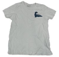 Bílé tričko s dinosaurem Pepperts