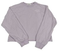 Lila crop mikina s nápisem H&M