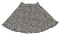 Bílo-černo-růžová kostkovaná sukně C&A