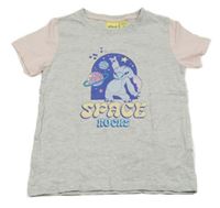 Šedo-světlerůžové tričko se Stitchem Disney