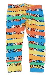 Barevné pruhované tepláky s leopardím vzorem