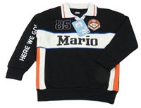 Nové - Černo-bílo-červená polo mikina s Mariem Primark