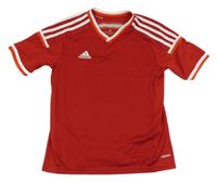 Červené sportovní funkční tričko s logem Adidas