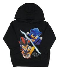 Černá mikina se Sonicem a kapucí
