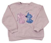 Růžová mikina se Stitchem a Angel