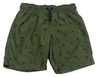 Khaki plážové kraťasy s palmami Primark