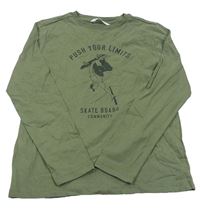 Khaki triko s nápisem Mango