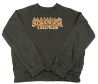 Hnědá mikina s nápisem - Stranger Things