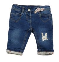 Tmavomodré podšité skinny rifle s králíkem C&A