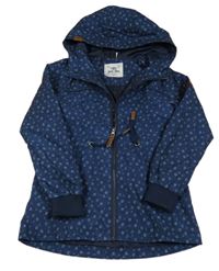 Tmavomodrá vzorovaná šusťáková jarní bunda s kapucí YIGGA