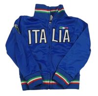 Modrá sportovní propínací mikina s nápisem - Itálie 