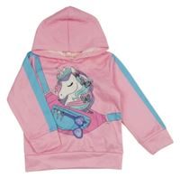 Světlerůžová mikina s jednorožcem a kapucí 