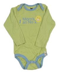 Zelené body s modrým lemem a nápisem 