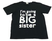 Černé tričko s bílým nápisem 