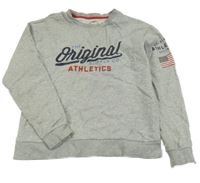 Šedá melírovaná mikina s nápisy H&M