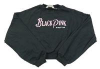 Černá crop mikina s nápisem H&M