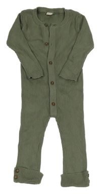 Khaki žebrovaný pletený overal tcm