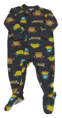 Tmavošedý overal s barevnými obrázky Carter's